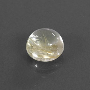 1.43 ct Yellow Rutile Quartz Stone, Natural Rutile Quartz in Round Cabochon Shape for Sale