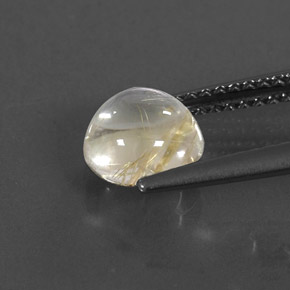 Rutile Quartz Gemstone in 7 mm (calibrated) Size for Sale, Rutile Quartz Stone in Colorless Golden Color