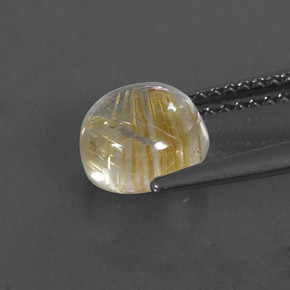 Rutile Quartz Gemstone in 7 mm (calibrated) Size for Sale, Rutile Quartz Stone in Colorless Golden Color