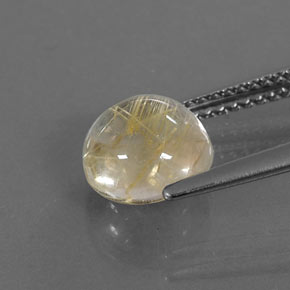 Rutile Quartz Gemstone in 8 mm (calibrated) Size for Sale, Rutile Quartz Stone in Colorless Golden Color