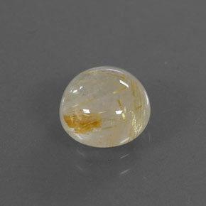 2.21 ct Yellow Rutile Quartz Stone, Natural Rutile Quartz in Round Cabochon Shape for Sale