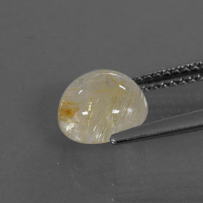 Rutile Quartz Gemstone in 8 mm (calibrated) Size for Sale, Rutile Quartz Stone in Colorless Golden Color