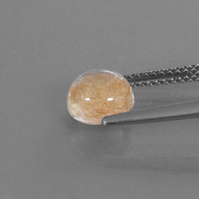 Rutile Quartz Gemstone in 7 mm (calibrated) Size for Sale, Rutile Quartz Stone in Colorless Golden Color
