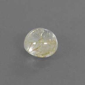 1.19 ct Yellow Rutile Quartz Stone, Natural Rutile Quartz in Round Cabochon Shape for Sale