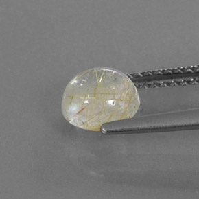 Rutile Quartz Gemstone in 6.5 mm (calibrated) Size for Sale, Rutile Quartz Stone in Colorless Golden Color
