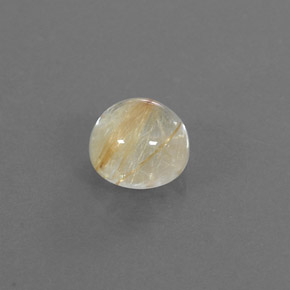 1.81 ct Yellow Rutile Quartz Stone, Natural Rutile Quartz in Round Cabochon Shape for Sale