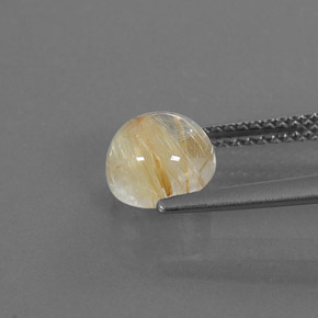 Rutile Quartz Gemstone in 7 mm (calibrated) Size for Sale, Rutile Quartz Stone in Colorless Golden Color