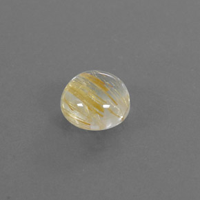 1.61 ct Yellow Rutile Quartz Stone, Natural Rutile Quartz in Round Cabochon Shape for Sale