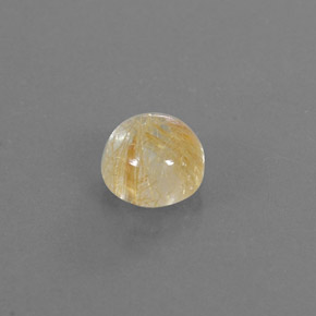 1.48 ct Yellow Rutile Quartz Stone, Natural Rutile Quartz in Round Cabochon Shape for Sale