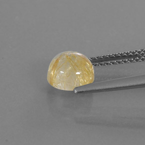 Rutile Quartz Gemstone in 7 mm (calibrated) Size for Sale, Rutile Quartz Stone in Colorless Golden Color
