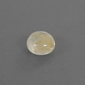 1.32 ct Yellow Rutile Quartz Stone, Natural Rutile Quartz in Round Cabochon Shape for Sale