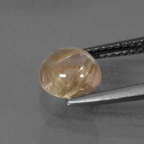 Rutile Quartz Gemstone in 7 mm (calibrated) Size for Sale, Rutile Quartz Stone in Colorless Golden Color