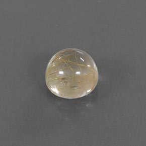 1.62 ct Yellow Rutile Quartz Stone, Natural Rutile Quartz in Round Cabochon Shape for Sale