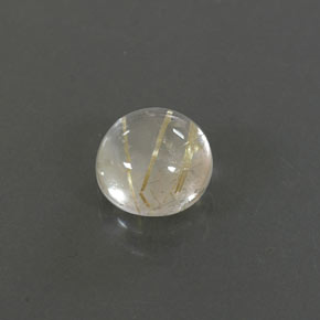 1.50 ct Yellow Rutile Quartz Stone, Natural Rutile Quartz in Round Cabochon Shape for Sale