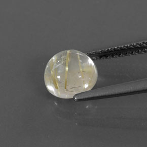 Rutile Quartz Gemstone in 7 mm (calibrated) Size for Sale, Rutile Quartz Stone in Colorless Golden Color