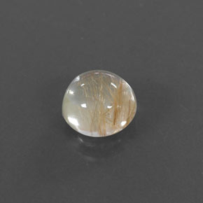1.42 ct Yellow Rutile Quartz Stone, Natural Rutile Quartz in Round Cabochon Shape for Sale