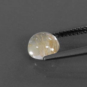 Rutile Quartz Gemstone in 7 mm (calibrated) Size for Sale, Rutile Quartz Stone in Colorless Golden Color