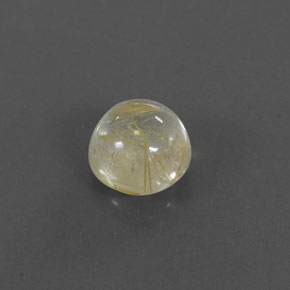 1.39 ct Yellow Rutile Quartz Stone, Natural Rutile Quartz in Round Cabochon Shape for Sale