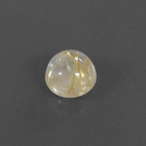 1.37 ct Yellow Rutile Quartz Stone, Natural Rutile Quartz in Round Cabochon Shape for Sale
