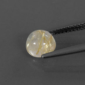 Rutile Quartz Gemstone in 6.5 mm (calibrated) Size for Sale, Rutile Quartz Stone in Colorless Golden Color