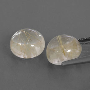 Rutile Quartz Gemstone in 8 mm (calibrated) Size for Sale, Rutile Quartz Stone in Colorless Golden Color
