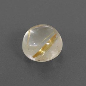 2.74 ct Yellow Rutile Quartz Stone, Natural Rutile Quartz in Round Cabochon Shape for Sale