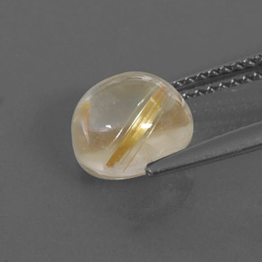 Rutile Quartz Gemstone in 8 mm (calibrated) Size for Sale, Rutile Quartz Stone in Colorless Golden Color