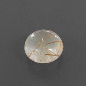 1.99 ct Yellow Rutile Quartz Stone, Natural Rutile Quartz in Round Cabochon Shape for Sale