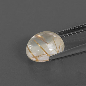 Rutile Quartz Gemstone in 8 mm (calibrated) Size for Sale, Rutile Quartz Stone in Colorless Golden Color
