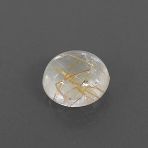 1.78 ct Yellow Rutile Quartz Stone, Natural Rutile Quartz in Round Cabochon Shape for Sale
