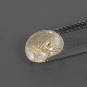 Rutile Quartz Gemstone in 8 mm (calibrated) Size for Sale, Rutile Quartz Stone in Colorless Golden Color