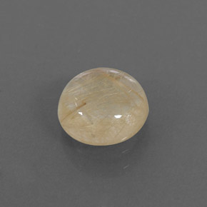 1.72 ct Yellow Rutile Quartz Stone, Natural Rutile Quartz in Round Cabochon Shape for Sale
