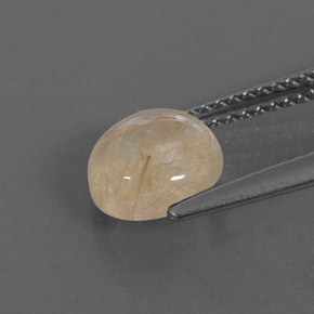 Rutile Quartz Gemstone in 8 mm (calibrated) Size for Sale, Rutile Quartz Stone in Colorless Golden Color