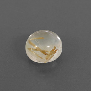 1.66 ct Yellow Rutile Quartz Stone, Natural Rutile Quartz in Round Cabochon Shape for Sale
