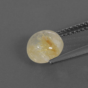Rutile Quartz Gemstone in 7 mm (calibrated) Size for Sale, Rutile Quartz Stone in Colorless Golden Color