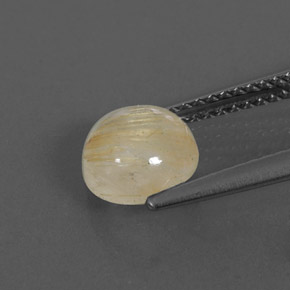 Rutile Quartz Gemstone in 7 mm (calibrated) Size for Sale, Rutile Quartz Stone in Colorless Golden Color