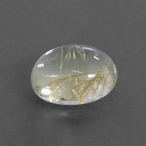 2.04 ct Yellow Rutile Quartz Stone, Natural Rutile Quartz in Oval Cabochon Shape for Sale