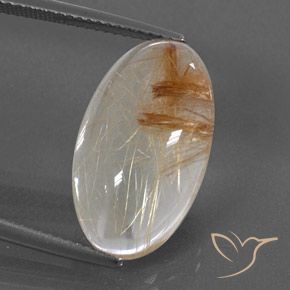 Quartz rutile ovale de 11,06 ct, 20,2 x 11,6 mm d'Inde, Photo A
