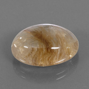 14.50 ct Yellow Rutile Quartz Stone, Natural Rutile Quartz in Oval Cabochon Shape for Sale