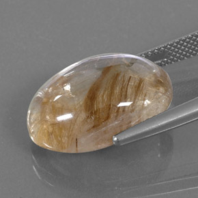 Rutile Quartz Gemstone in 18.7 x 13.5 mm Size for Sale, Rutile Quartz Stone in Colorless Golden Color