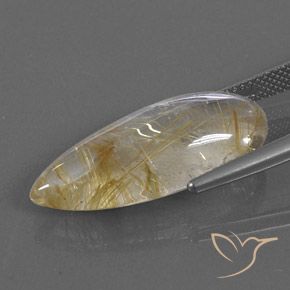 Rutile Quartz Gemstone in 25.5 x 10.8 mm Size for Sale, Rutile Quartz Stone in Very Light Golden-Brown Color