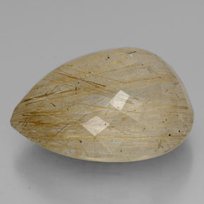 Rutile Quartz Gemstone in 28.5 x 23.5 mm Size for Sale, Rutile Quartz Stone in Colorless Golden Color