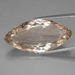 46.12 ct Yellow Rutile Quartz Gemstone, Rutile Quartz Gem in Marquise Facet Shape for Sale.