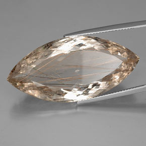 46.12 ct Yellow Rutile Quartz Stone, Natural Rutile Quartz in Marquise Facet Shape for Sale