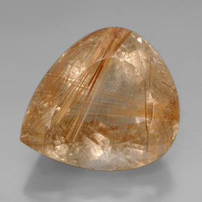 102.45 ct Gold Rutile Quartz Gemstone, Rutile Quartz Gem in Pear Facet Shape for Sale.