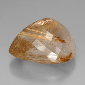 Rutile Quartz Gemstone in 32.6 x 28.4 mm Size for Sale, Rutile Quartz Stone in Colorless Golden Color