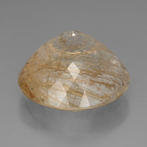 Rutile Quartz Gemstone in 29.4 mm Size for Sale, Rutile Quartz Stone in Colorless Golden Color