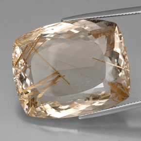 64.50 ct Yellow Rutile Quartz Stone, Natural Rutile Quartz in Cushion-Cut Shape for Sale