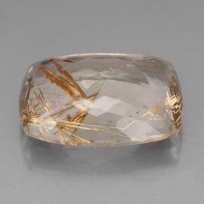 Rutile Quartz Gemstone in 29.9 x 24.5 mm Size for Sale, Rutile Quartz Stone in Colorless Golden Color