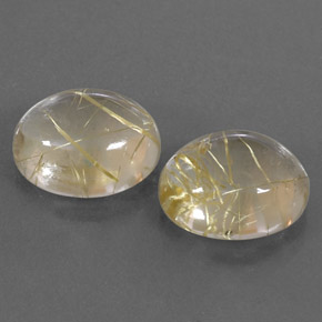 10.12 ct Yellow Rutile Quartz Stone, Natural Rutile Quartz in Oval Cabochon Shape for Sale